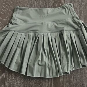 GoldHinge Sage Green Pleated Tennis Skirt